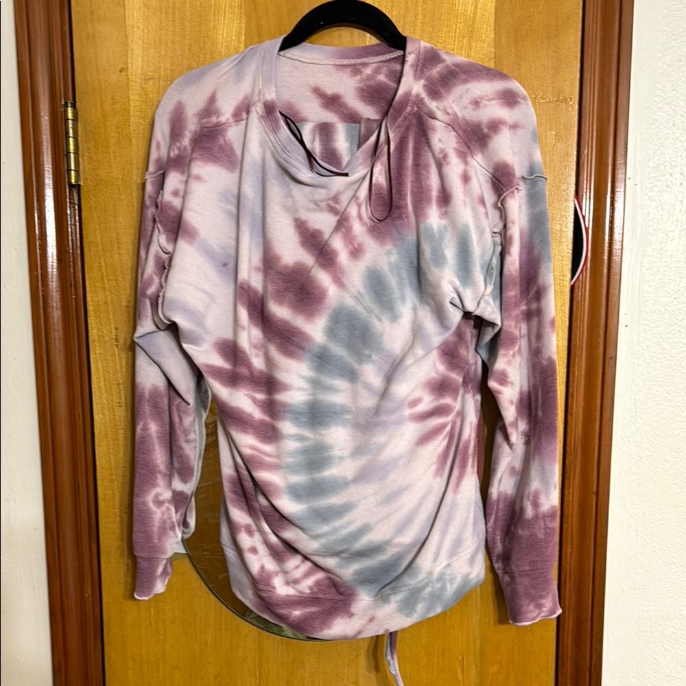 Knox rose Tie-Dye Long Sleeve Top and pants pockets sweatpants set M